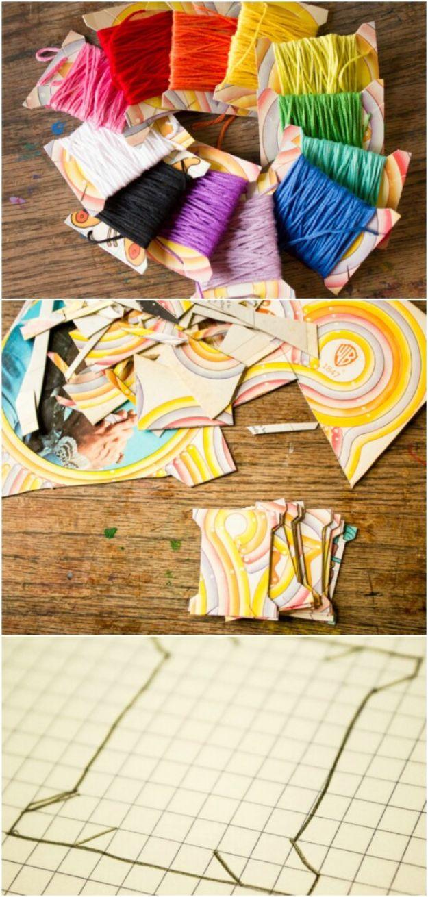 Upcycled Embroidery Floss Spools, worth bookmarking for your next project and an affordable way to try something new