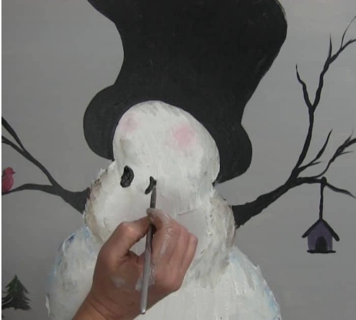 Acrylic snowman painting tutorial