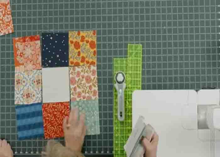 Making the nine-patch for the dressed to the nines quilt project