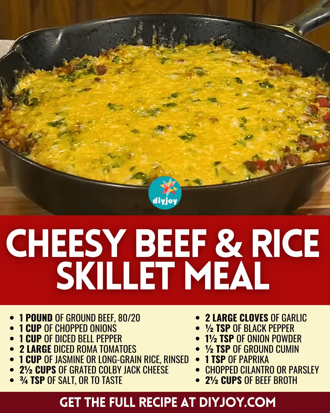 Cheesy Beef & Rice Skillet Meal Recipe