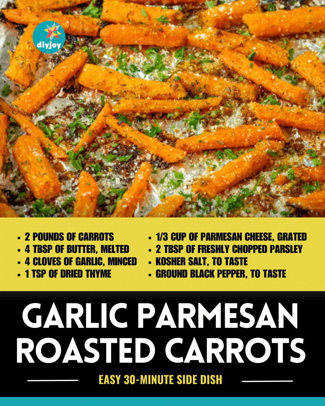 Easy Garlic Parmesan Roasted Carrots Recipe