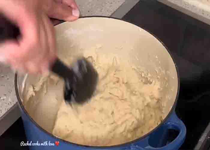 Making the dough for the dinner rolls