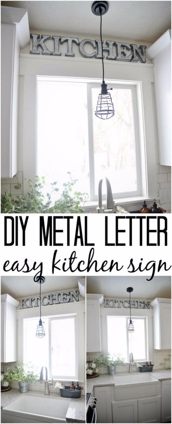 DIY Metal Letter Industrial Kitchen Sign, a favorite pick from this roundup and an idea worth saving for later