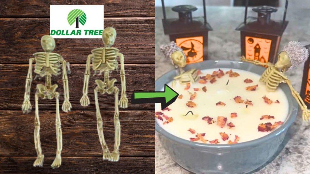 Dollar Tree Skeleton Bath Candle