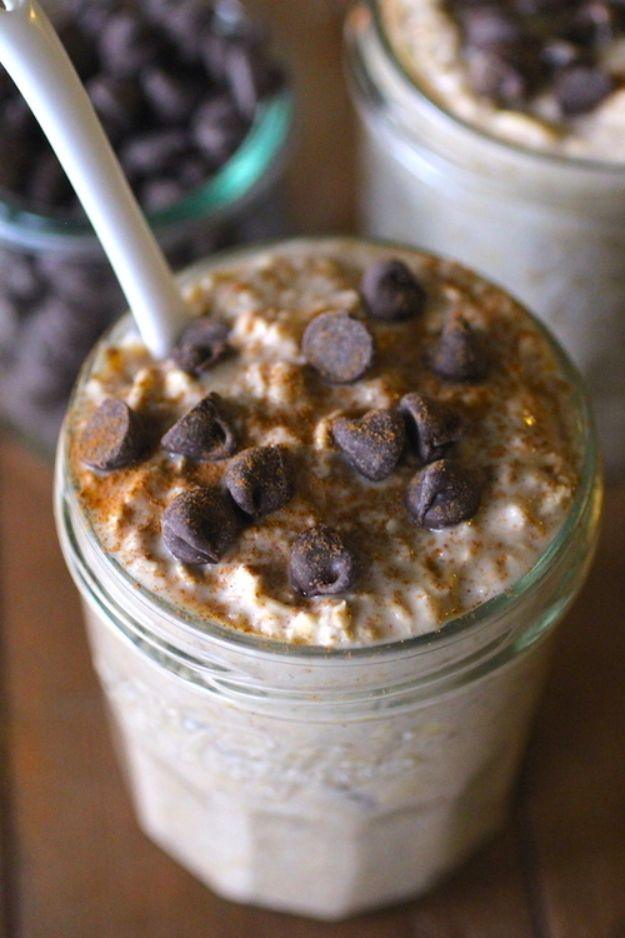 Overnight Oats Recipes - Skinny Latte Overnight Protein Oats - Easy Breakfast Recipe Idea - Healthy Fruit to Add Blueberry, Banana, Strawberry and Pineapple, Apple Cinnamon - Brunc