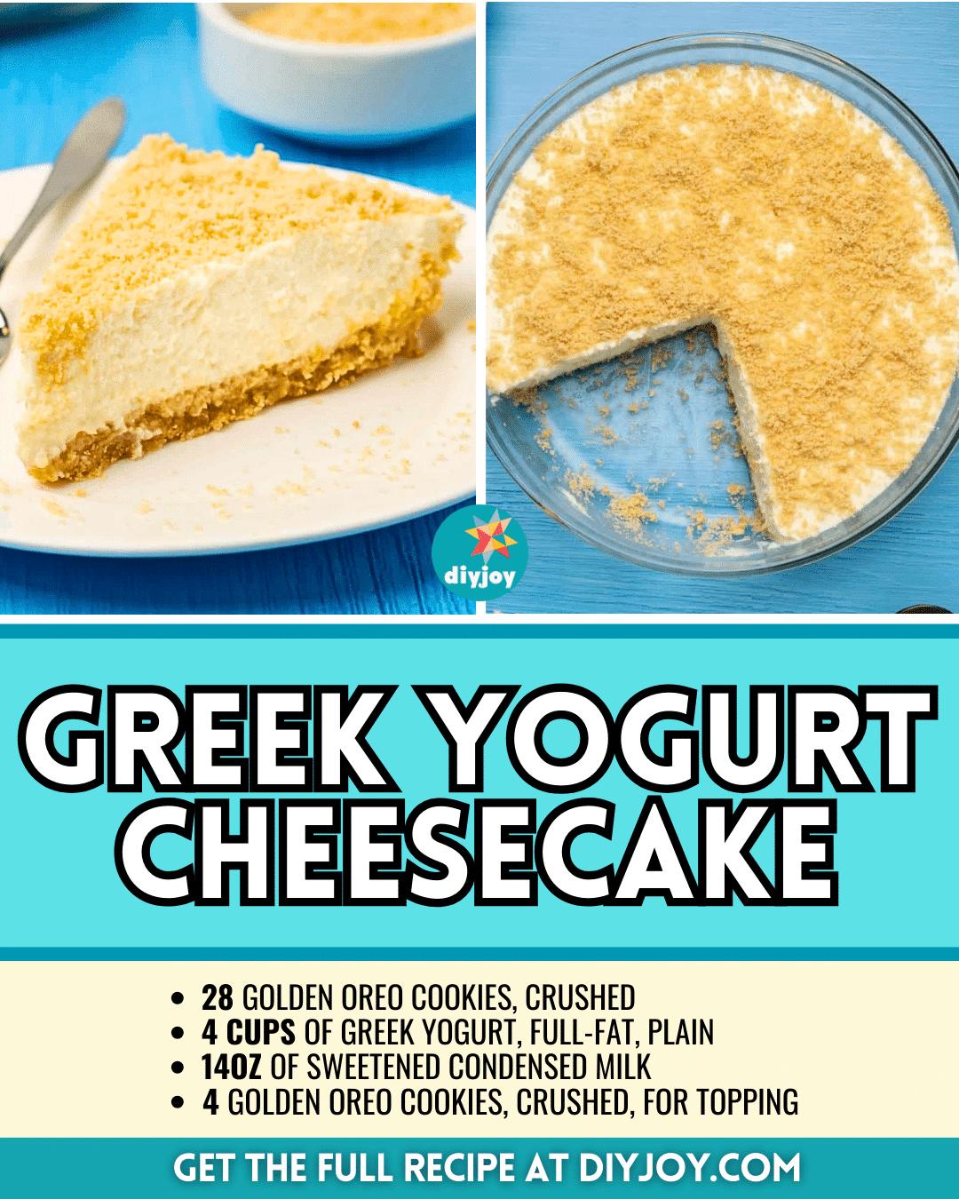 3-Ingredient Greek Yogurt Cheesecake Recipe