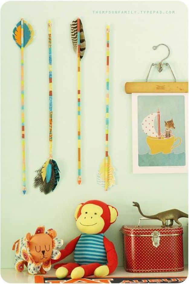 Arrow Decor DIY, a sweet boy nursery decor idea and a charming handmade touch for the nursery and it looks great in person
