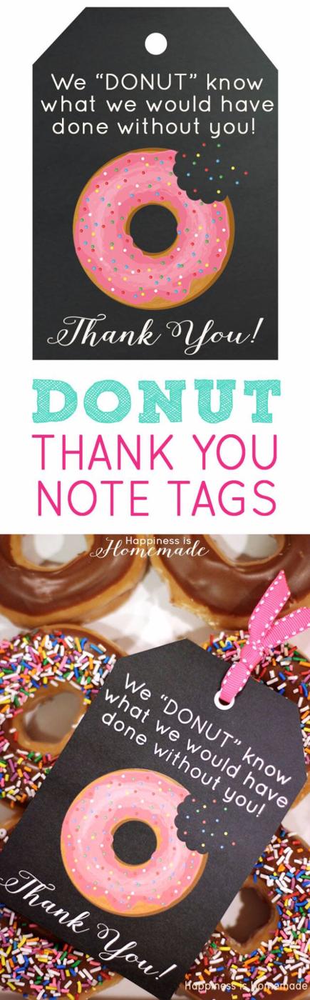 Donut Thank You Gift Tags, speedy enough to wrap up in one evening and a find that looks like it came from a boutique