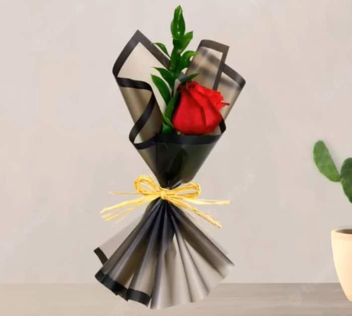 Single Rose Wrapping Techniques method
