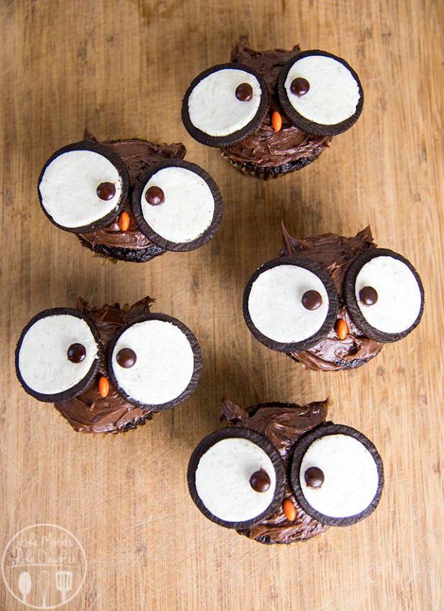 Cool Cupcake Decorating Ideas - Owl Cupcakes - Easy Ways To Decorate Cute, Adorable Cupcakes - Quick Recipes and Simple Decorating Tips With Icing, Candy, Chocolate, Buttercream Fr