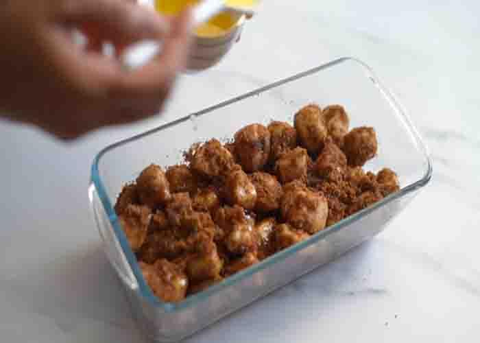 Assembling the monkey bread loaf