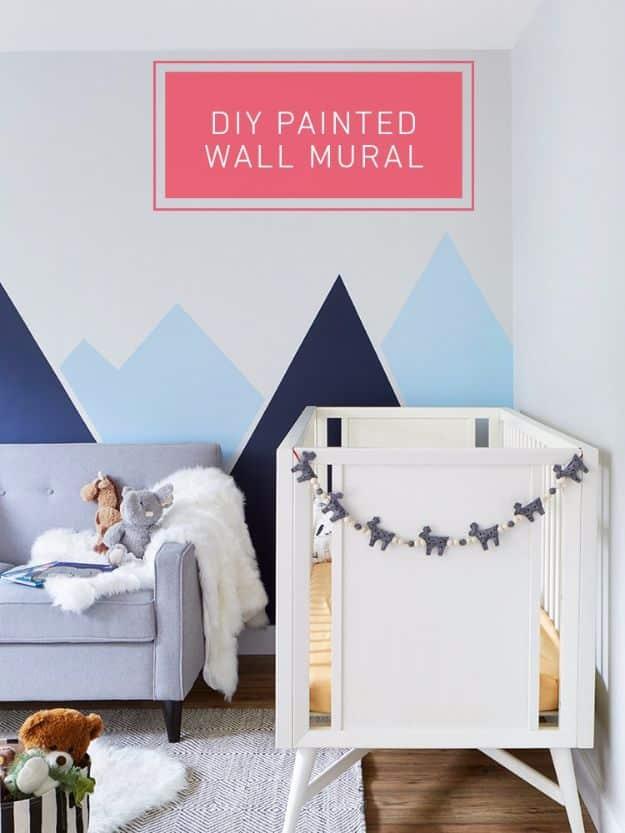 DIY Playroom Ideas and Furniture - DIY Painted Wall Mural - Easy Play Room Storage, Furniture Ideas for Kids, Playtime Rugs and Activity Mats, Shelving, Toy Boxes and Wall Art - Cu