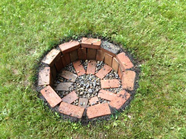 DIY Round Brick Firepit, a backyard gathering spot, and a personal touch a bought version cannot match