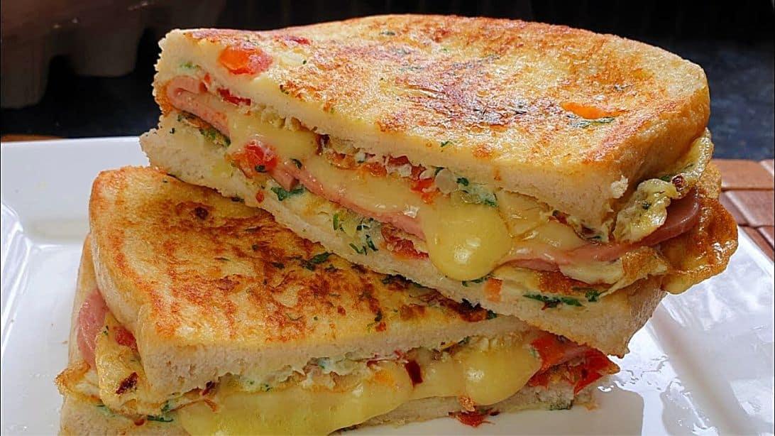 One Pan Cheese Egg Toast Breakfast Recipe
