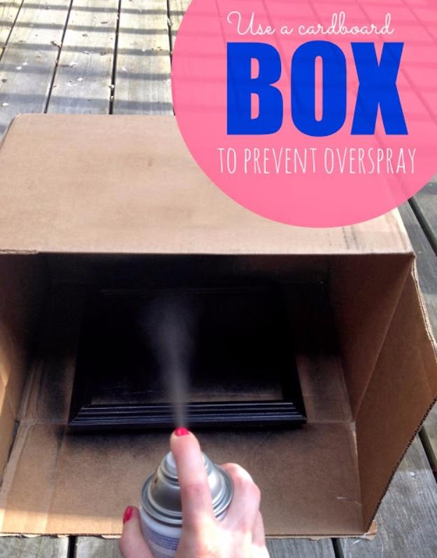 Use A Cardboard Box To Prevent Overspray, simple enough for even a first attempt to work and the fix worth remembering