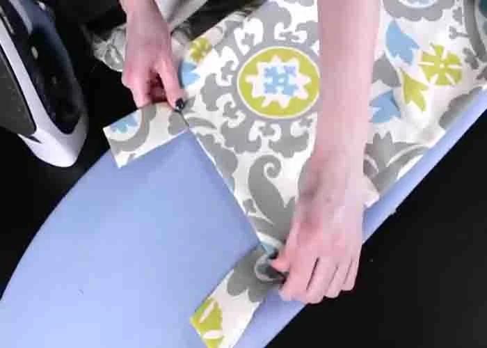 Attaching the tab top to the curtain