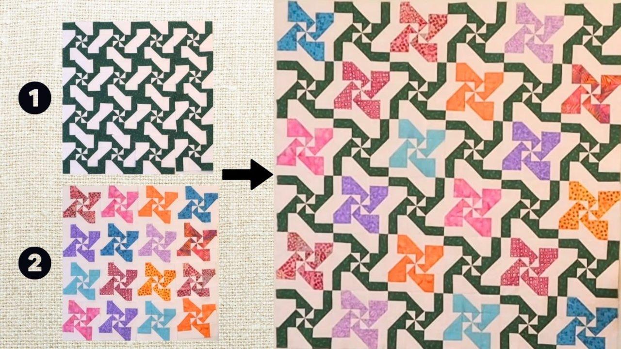 Wallflowers Disappearing Pinwheel Quilt