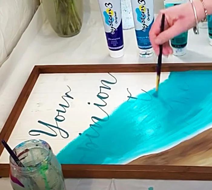 Paint The Inside Of An OLd Picture To Make An Epoxy Beach Scene