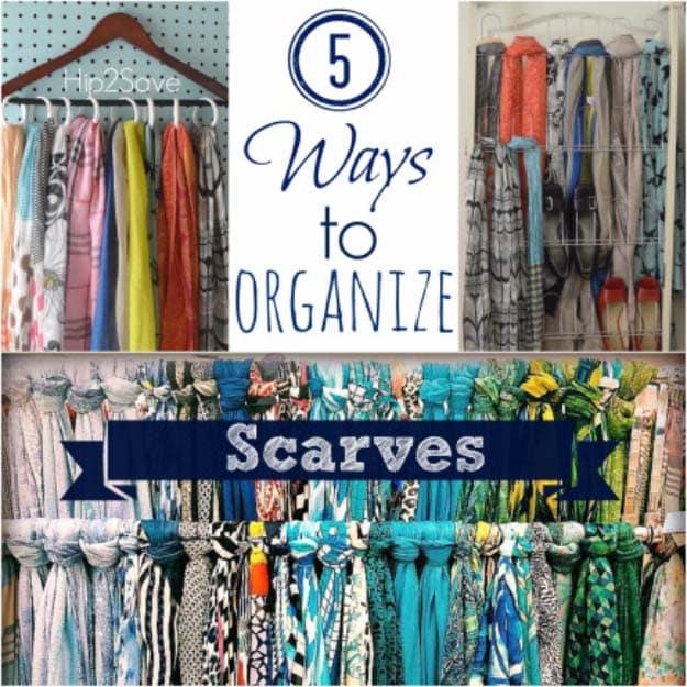 5 Ways to Organize Scarves, a closet organization idea worth trying this season and an affordable way to try something new