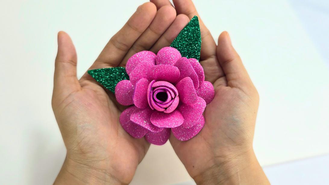 New Years Eve Decor - Glitter Foam Flowers - Sparkly Party Accents
