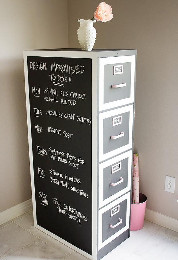 File Cabinet Makeover, a smarter workspace upgrade, budget friendly using stuff already sitting in a bin