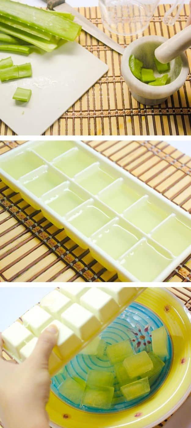 Soothing Aloe Vera Ice Cubes, fast enough to squeeze in before anyone notices and a small fix with a surprisingly big payoff