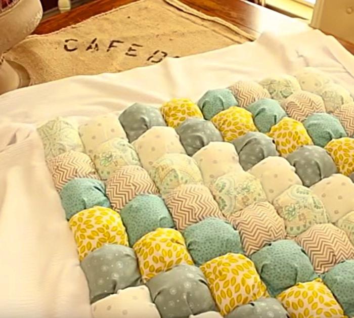 Try sewing a DIY Puff Quilt to keep warm this winter