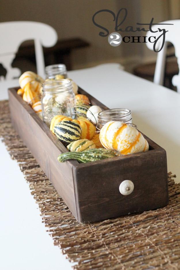 Best Mason Jar Crafts for Fall - Fall Table Centerpiece - DIY Mason Jar Ideas for Centerpieces, Wedding Decorations, Homemade Gifts, Craft Projects with Leaves, Flowers and Burlap,