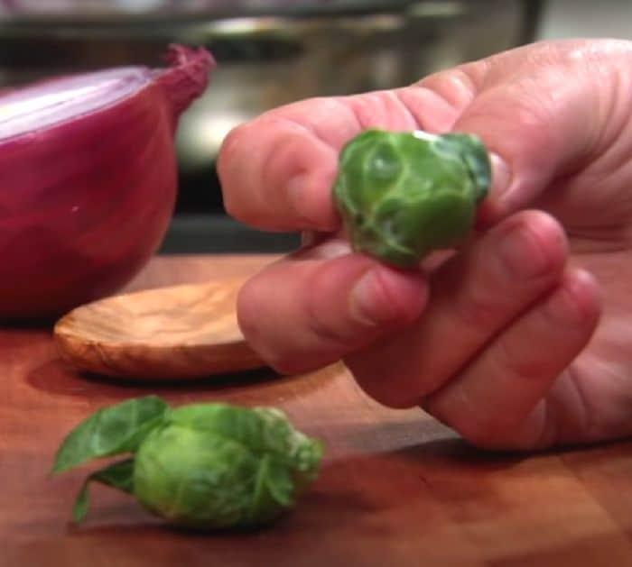 Easy sauteed brussel sprouts and walnuts
