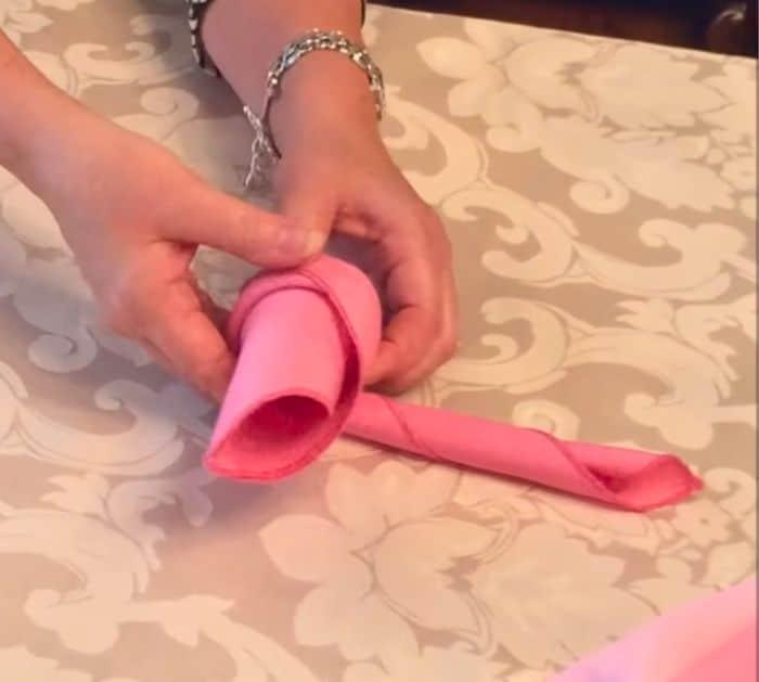 How to Make a Rose Out of a Cloth Napkin