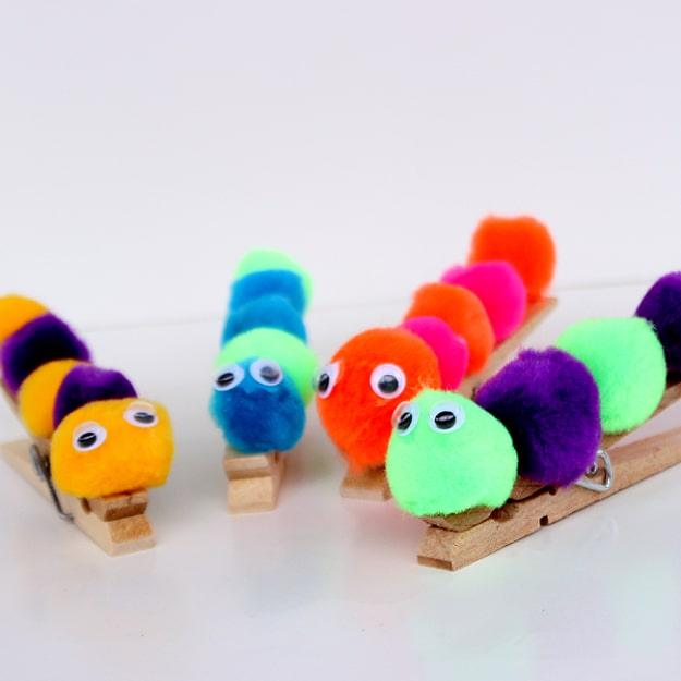 Crafts For Kids To Make At Home - Caterpillar Craft - Cheap DIY Projects and Fun Craft Ideas for Children - Cute Paper Crafts, Fall and Winter Fun, Things For Toddlers, Babies, Boy