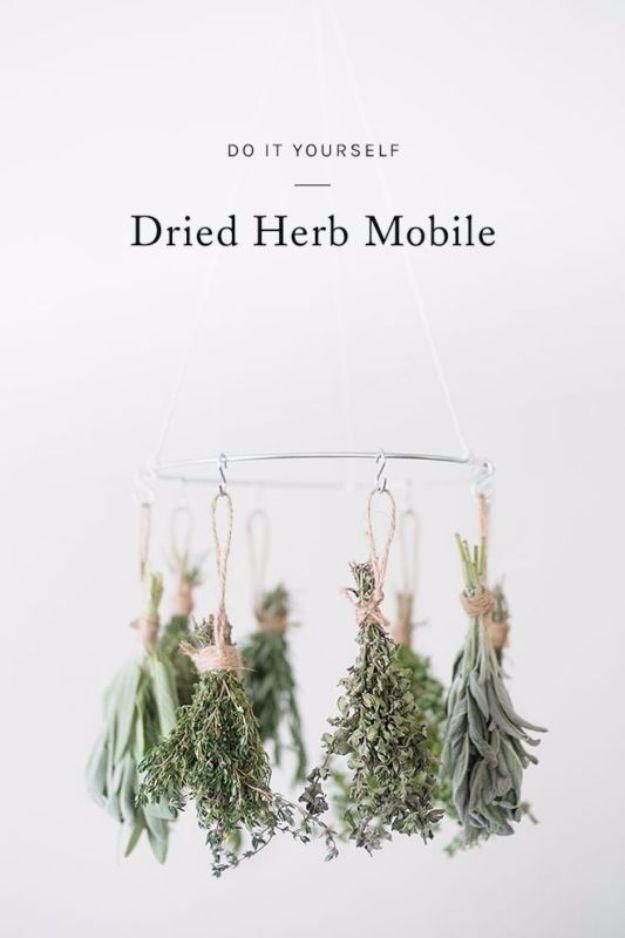 Dried Herb Mobile, simple enough for a beginner's initial attempt at the idea and a keepsake worth handing down
