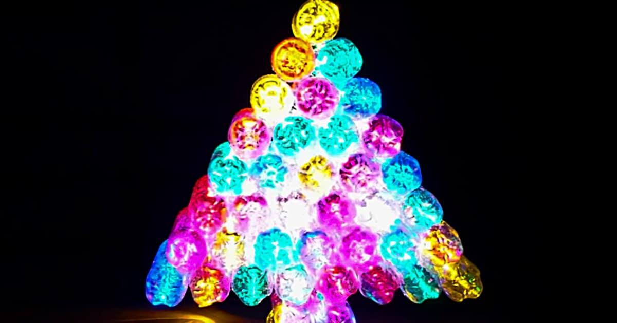 DIY Water Bottle Christmas Tree Luminary