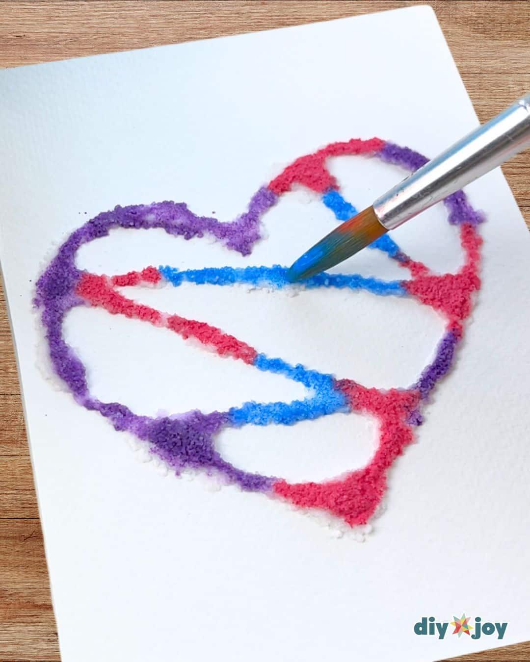 Painting Salt And Glue — salt painting for kids