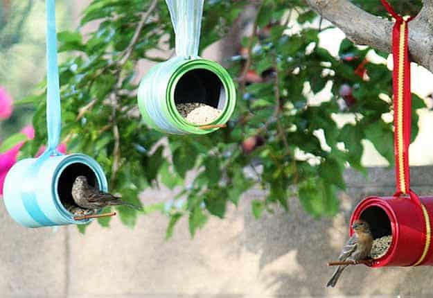 DIY Kids Outdoors Art Projects - Upcycled DIY Birdhouse from Tin Cans - DIY Projects & Crafts by Sueeye at