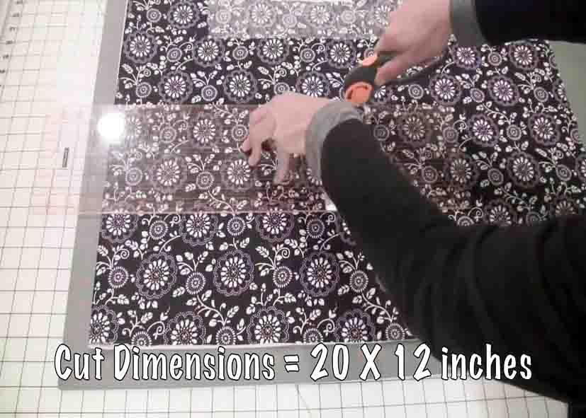 Cutting the fabrics in the right dimensions