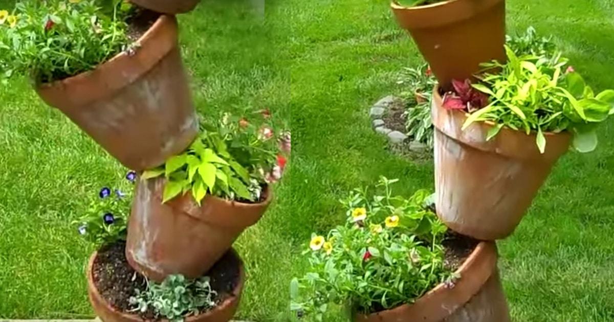 Gardening DIY: Tipsy Pot Planter