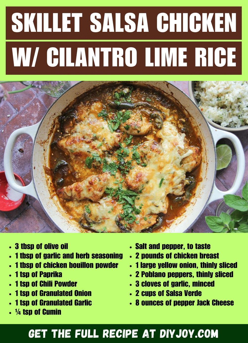 Easy Skillet Salsa Chicken W_ Cilantro Lime Rice Recipe