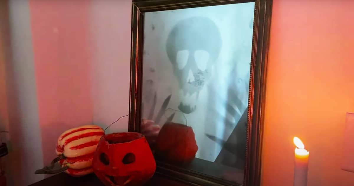 How To Make A Halloween Mirror From A Picture Frame