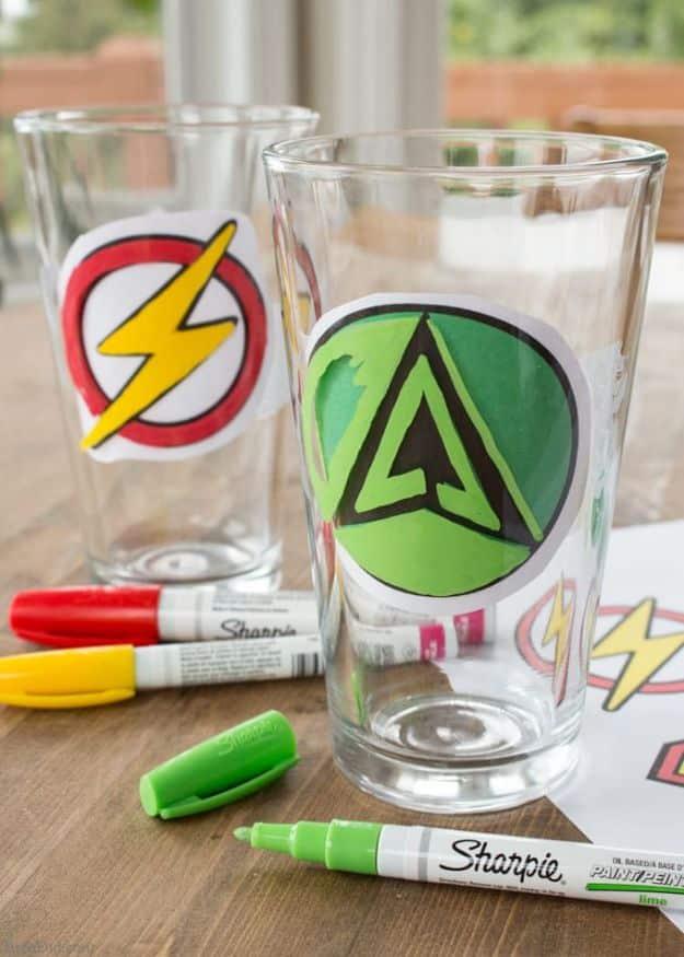 Custom DIY Sharpie Glasses, a tabletop accent idea, easy to scale up for a whole batch and a keepsake worth handing down