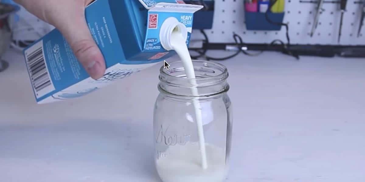 Watch The Magic That Happens When He Pours Heavy Cream Into A Mason Jar And Shakes It!