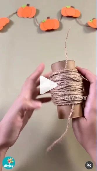 Fall Crafts on Instagram twine pumpkins tutorial video with step by step how to make them for fall decorating.