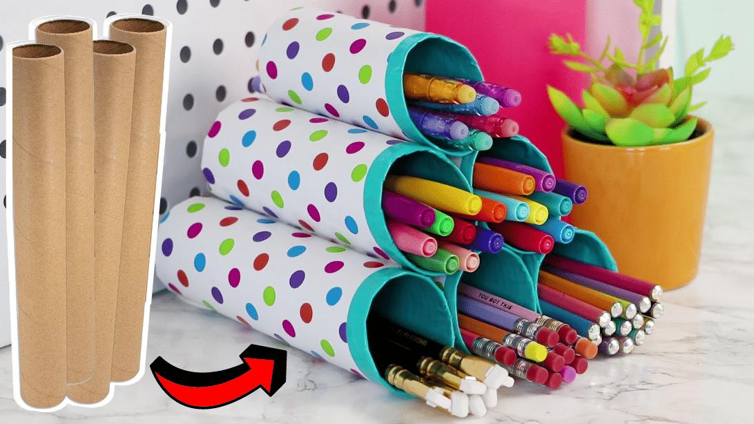 How to Make a Cardboard Tube Organizer