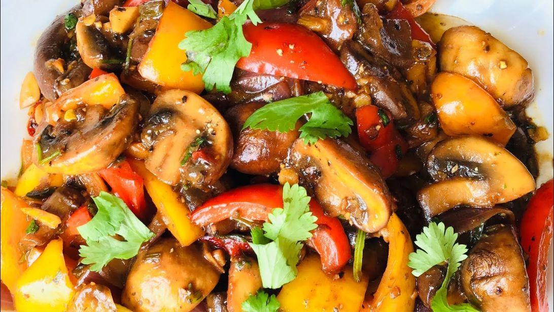 Garlic Mushroom Pepper Fry Recipe