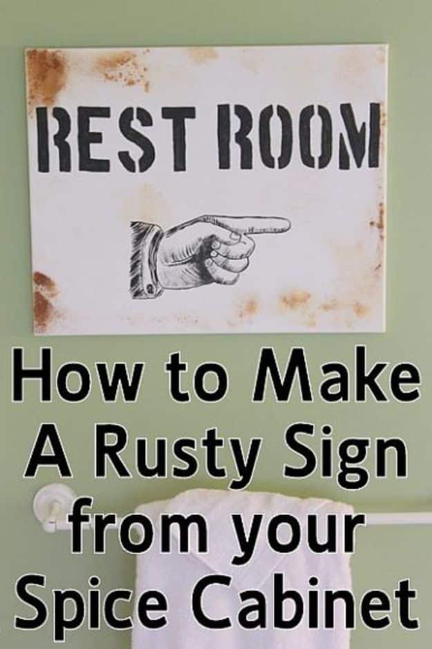 DIY Vintage Signs - How to Paint A Rusty Metal Sign - Rustic, Vintage Sign Projects to Make At Home - Creative Home Decor on a Budget and Cheap Crafts for Living Room, Bedroom and 