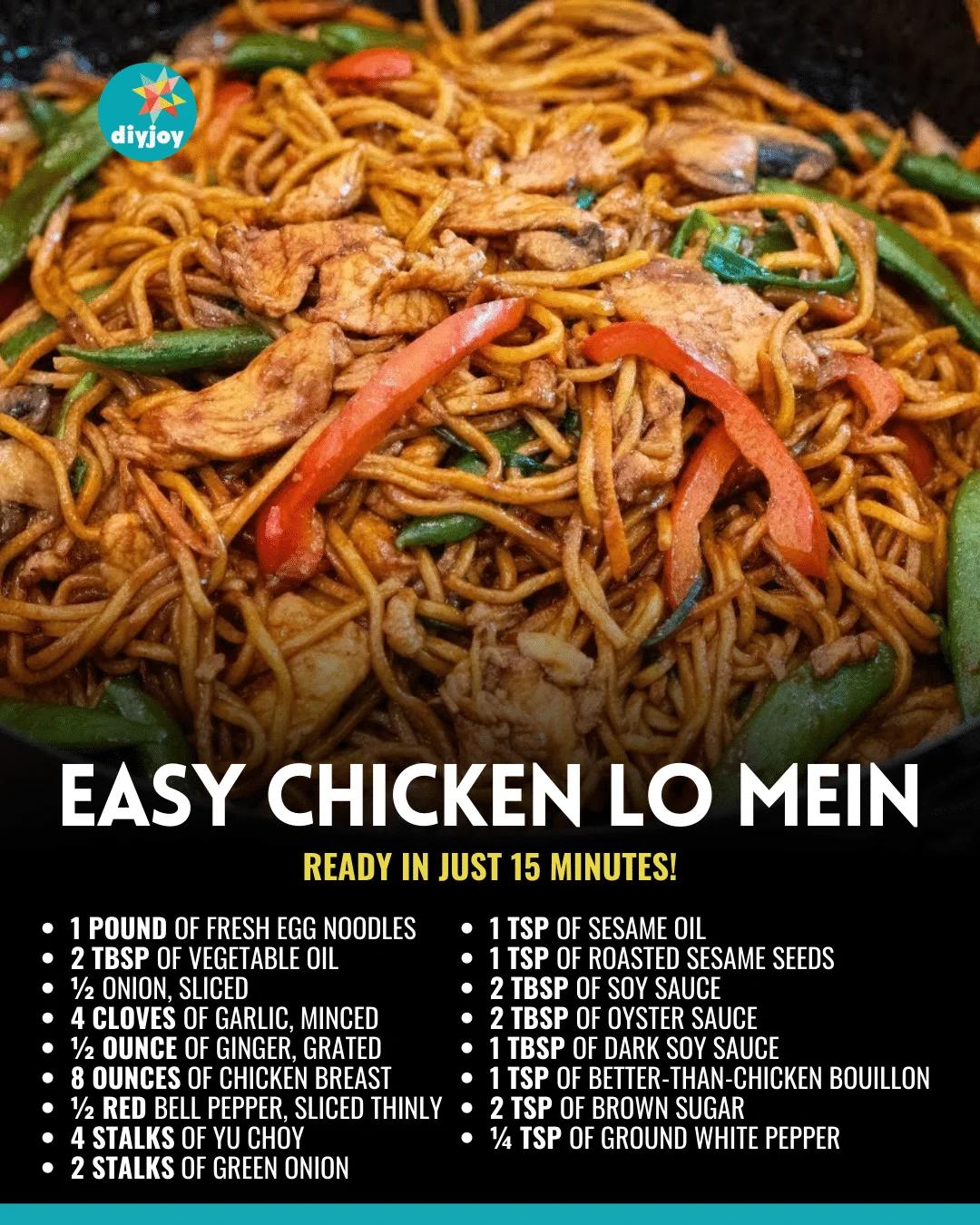 Easy 15-Minute Chicken Lo Mein Recipe