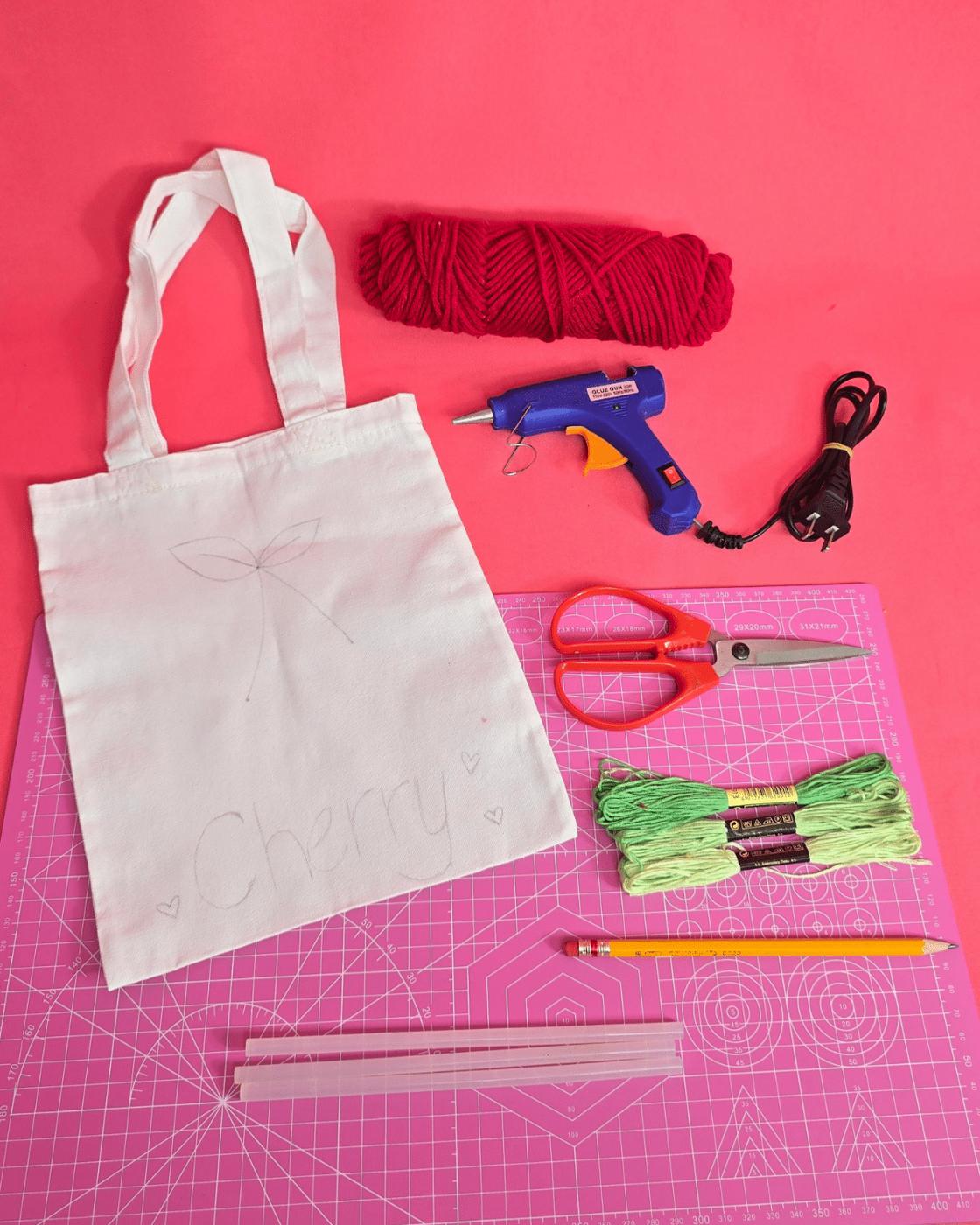 Homemade Fruit Embroidered Tote Bag — materials for tote bag embroidery