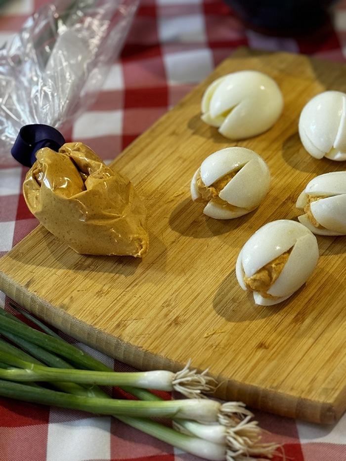 Easy deviled egg bouquet tutorial — how t make egg bouquet instructions