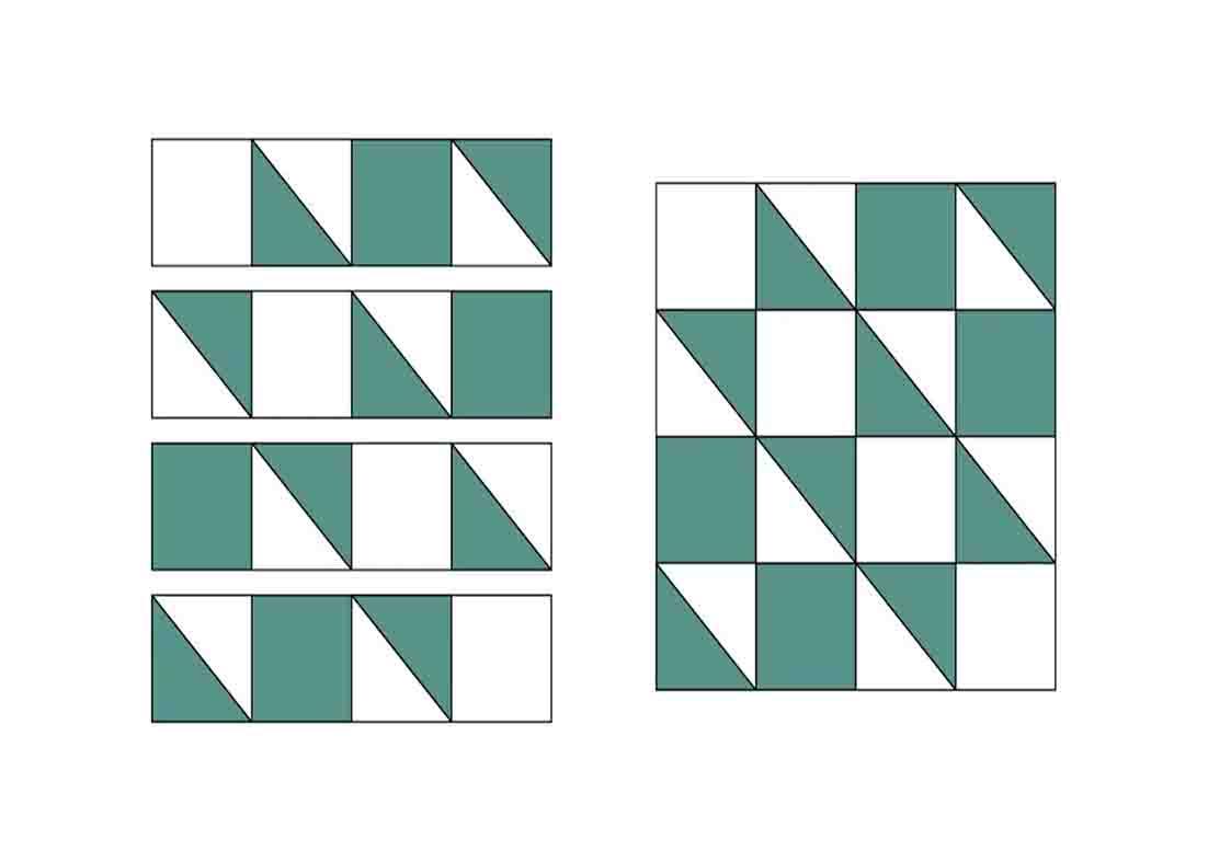 Laying the quilt block to make the daydreams quilt