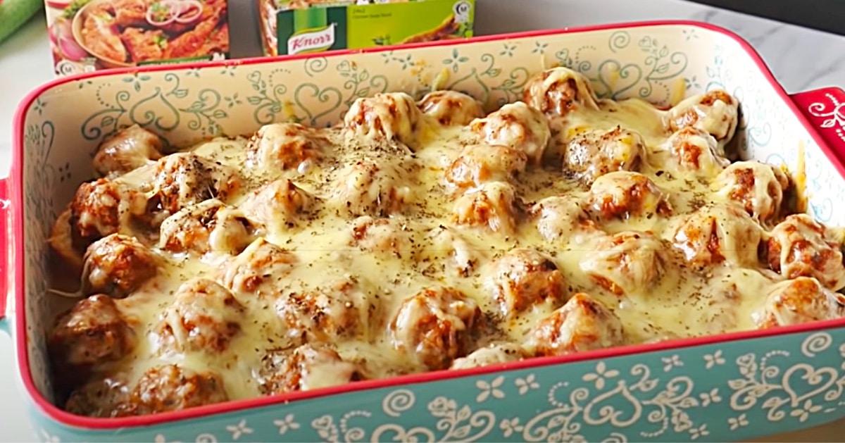 Dump and Bake Meatball Casserole Recipe